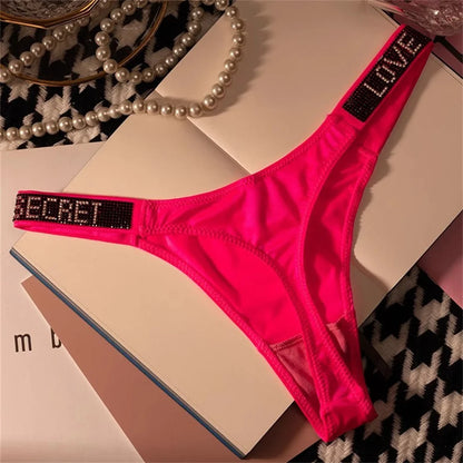 Rhinestone Thong Women's Seamless Low Rise G String