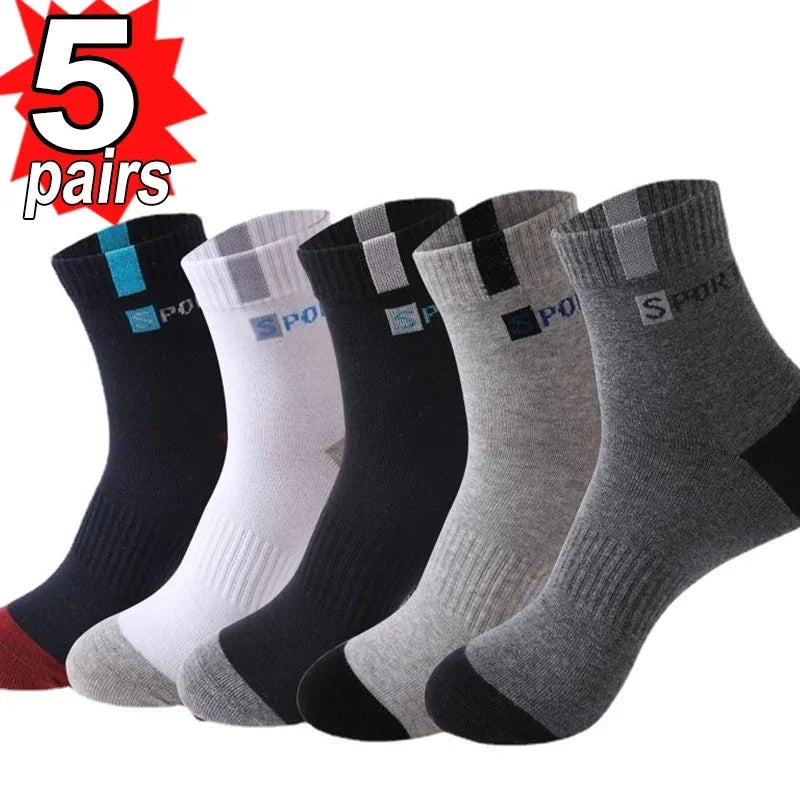 Men's Bamboo Fiber Socks Breathable Crew Sports Socks