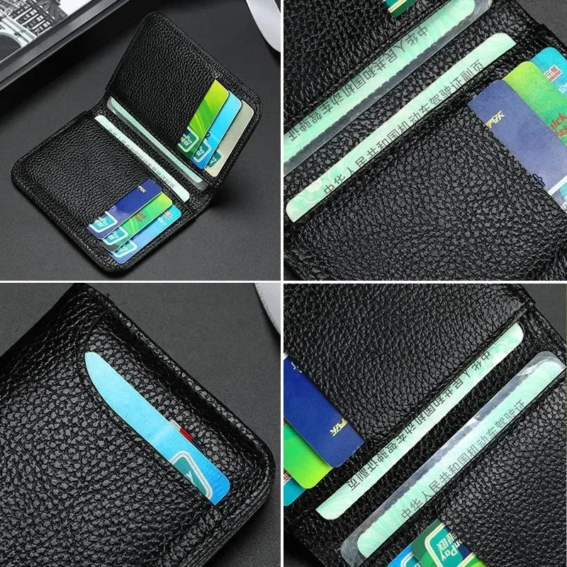 Slim Card Wallet PU Leather Mini Credit Card Holder