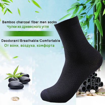 Bamboo Fiber Crew Socks Men's Breathable Business Socks