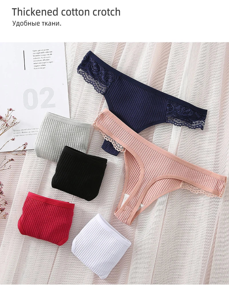 Cotton G String Panties 3PCS Women's Antibacterial Thongs