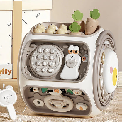 Montessori Activity Cube – Sensory Busy Board & Educational Toy for Toddlers