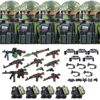 Military Soldier Building Blocks Mini Figure Set with Accessories