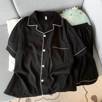 Men's Slim Fit Pajama Set Short Sleeve Summer Loungewear