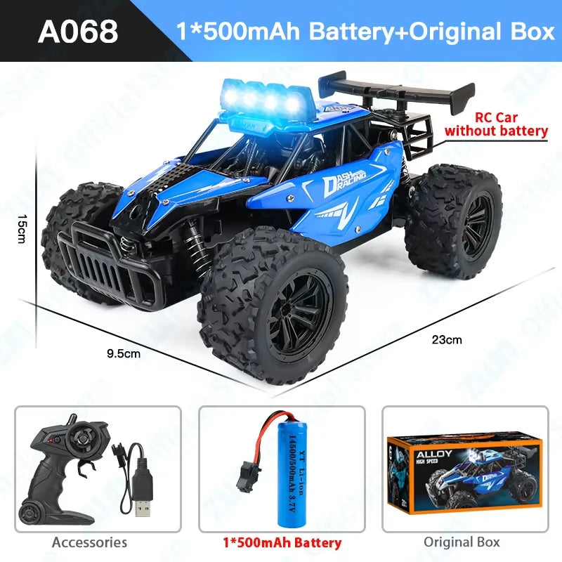 ZWN 1:16 RC Off-Road Car with LED Lights – 2.4GHz Remote Control Climbing Vehicle