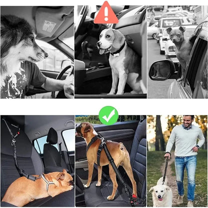 Dog Seat Belt – Adjustable Reflective Pet Car Safety Restraint