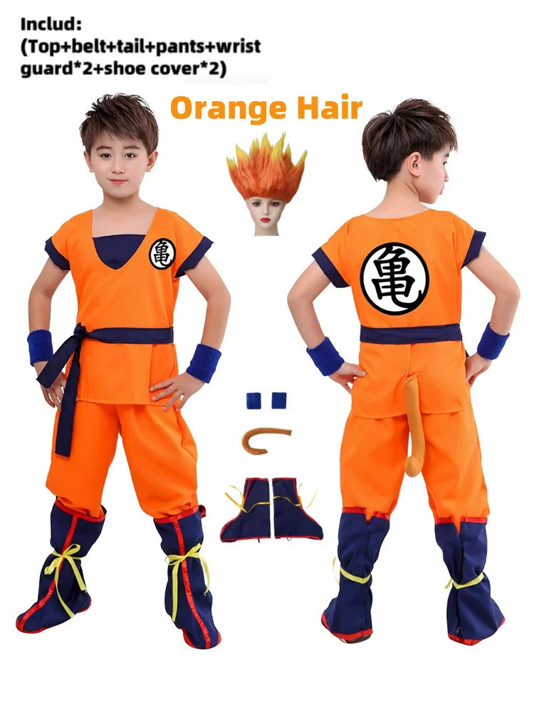 Kids Roku Cosplay Costume Saiyan Anime Outfit Set