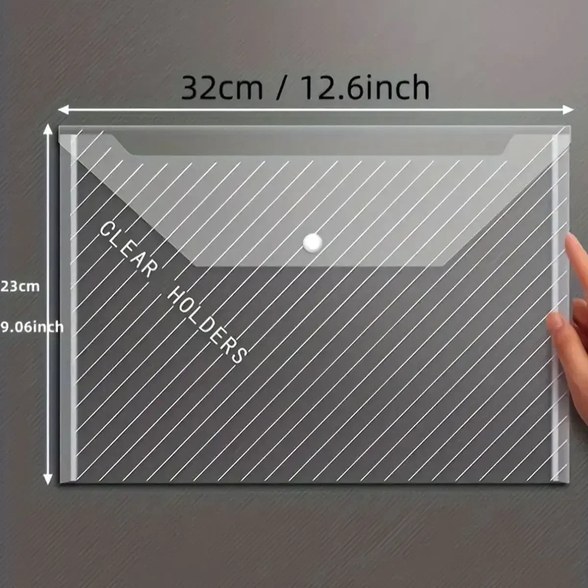 A4 Document File Bags – 10-Pack Transparent Plastic Folders with Snap Closure