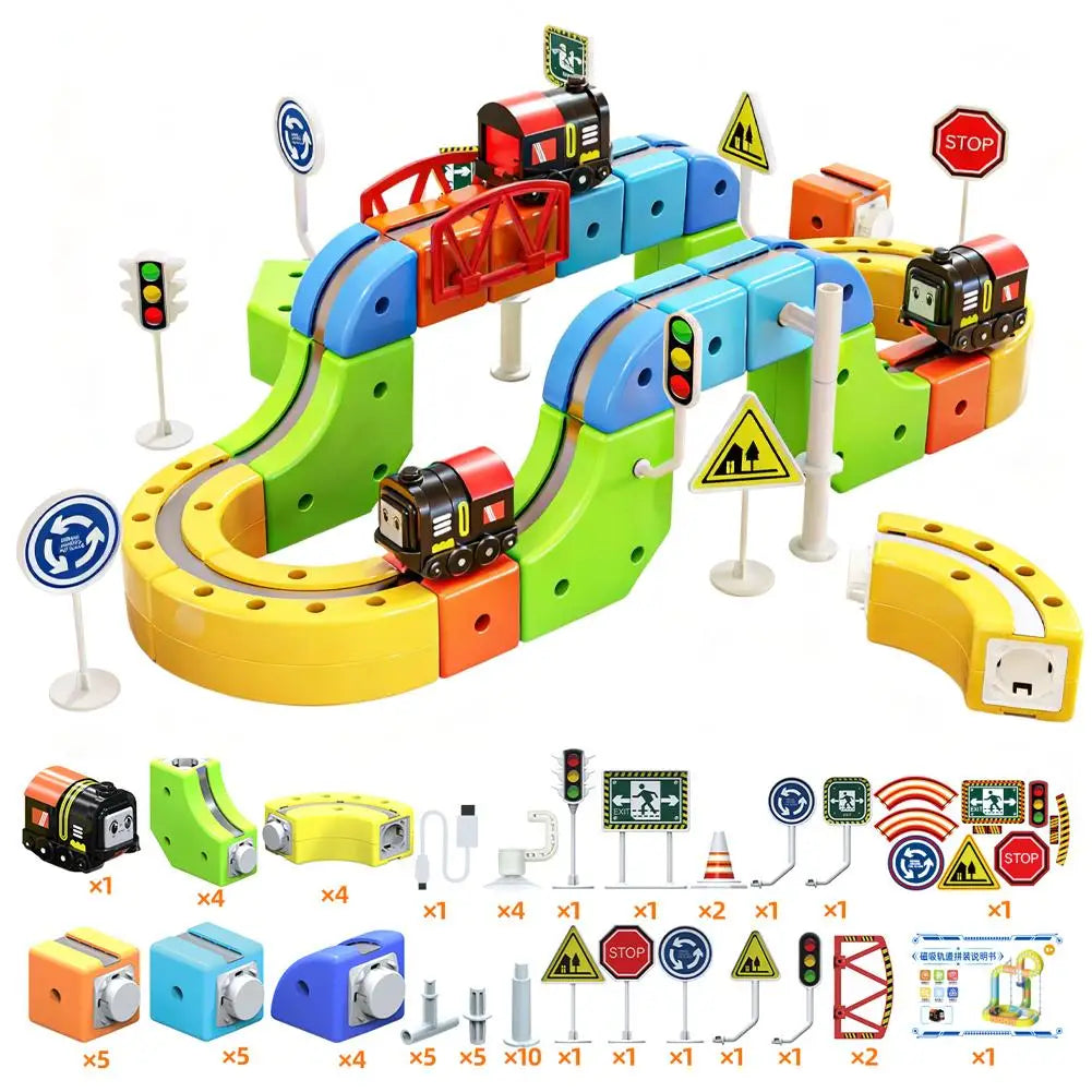 Train Track Building Set – 3D Cube Track