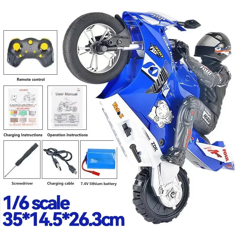 RC Motorcycle Toy 1/10 Self Balancing Drift Stunt Racing Car