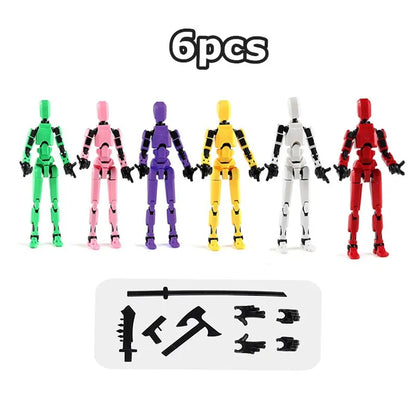 T13 Multi-Joint Robot Action Figure with Dog – 14cm Poseable Model