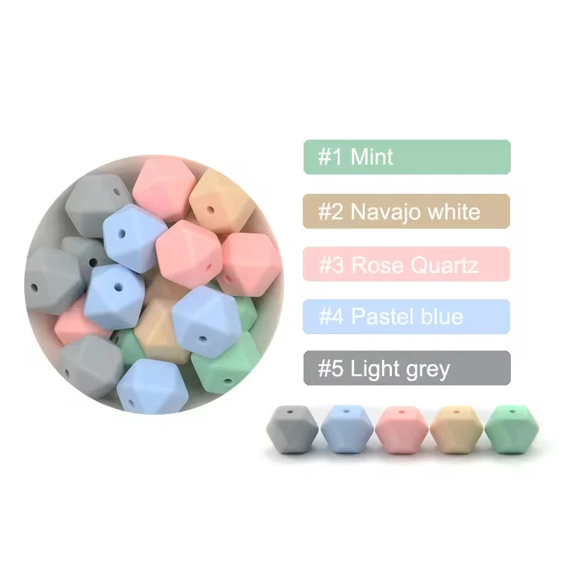 Silicone Hexagon Beads 10pcs Food Grade DIY Jewelry Making
