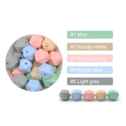Silicone Hexagon Beads 10pcs Food Grade DIY Jewelry Making