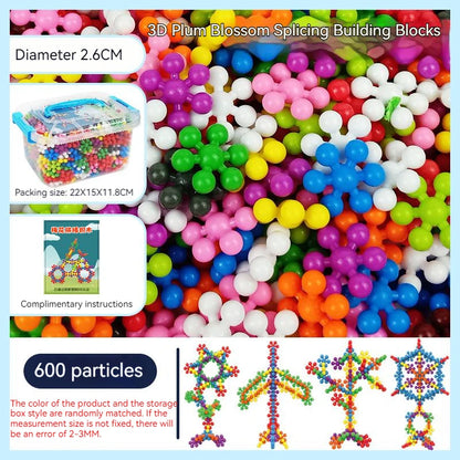 Plum Blossom Building Blocks Colorful Snowflake STEM Construction Toy