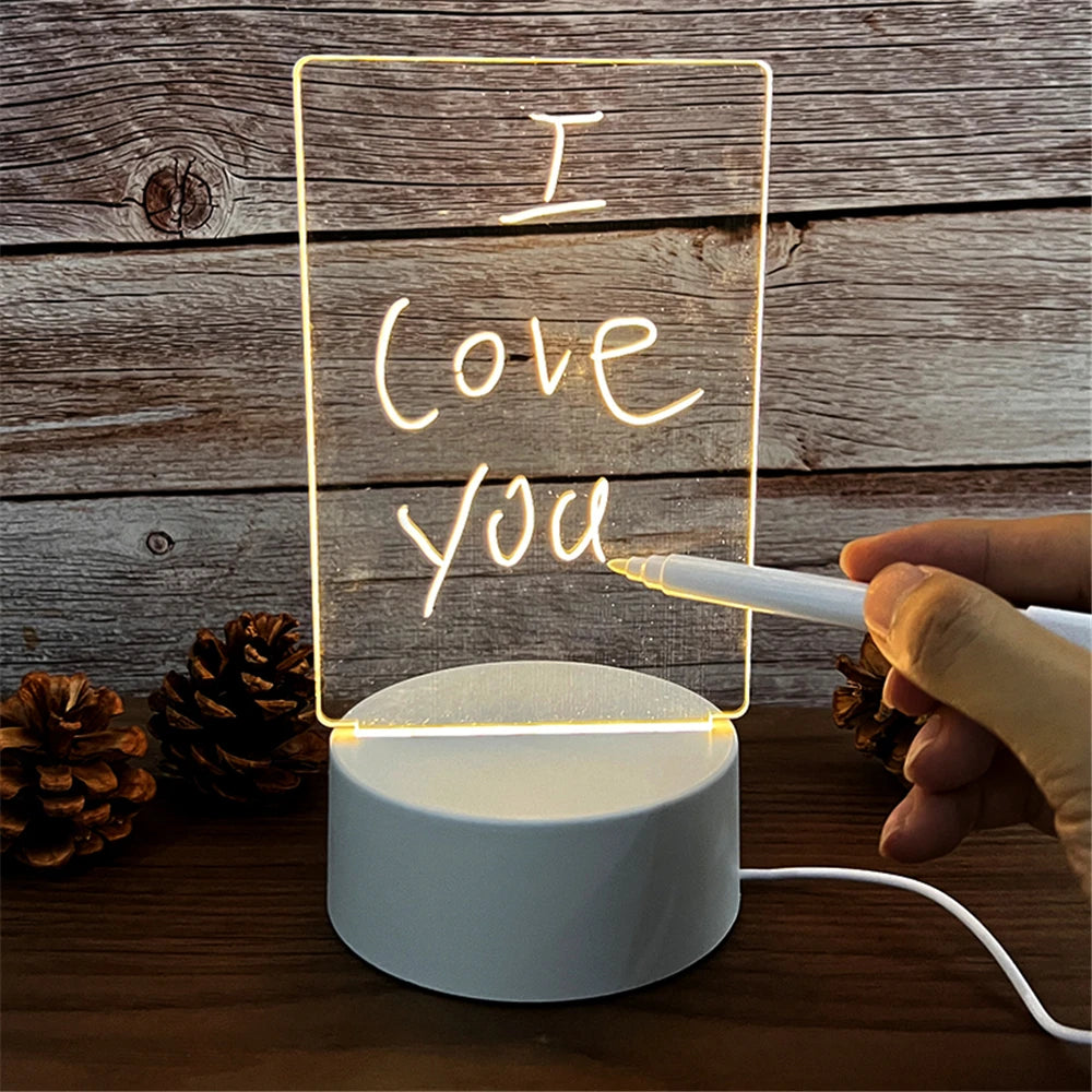 USB LED Acrylic Message Board Night Light
