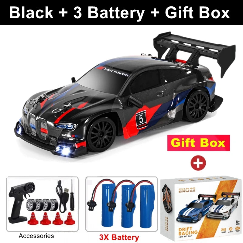 1:24 4WD RC Drift Car with LED Lights – High Speed Remote Control Racing Car