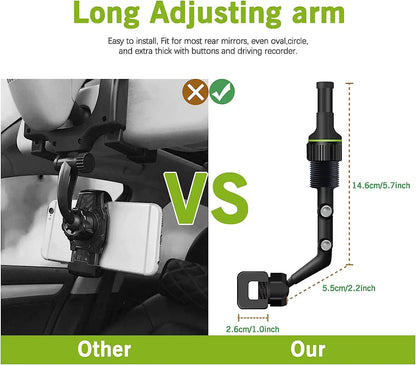 Rearview Mirror Phone Holder 360° Rotatable Car Phone Mount