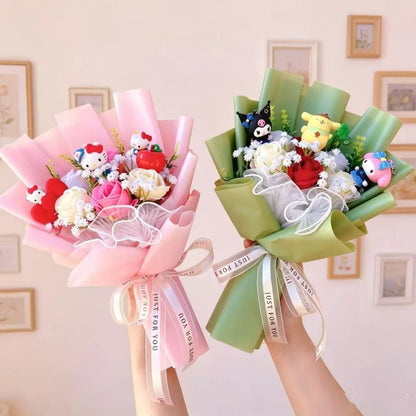 Hello Kitty Kulomi Melody With Artificial Flower Creative Bouquet
