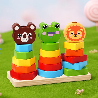 Wooden Sorting Toy, Montessori Stacking Blocks
