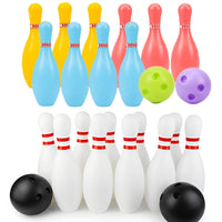 Bowling Set Plastic color 2Ball and 10Pins Bowling Games Outdoor Sports Indoor Exercise Ball Gutterball Funny Bowling Set TMZ