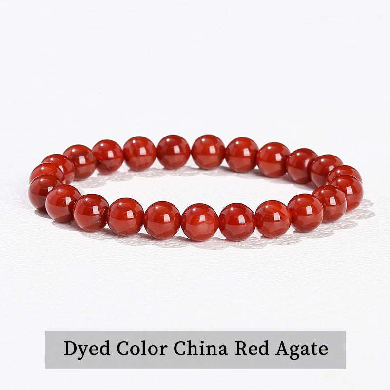 Natural Stone Bead Bracelet – Crystal Gemstone Stretch Bracelet