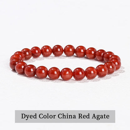 Natural Stone Bead Bracelet – Crystal Gemstone Stretch Bracelet