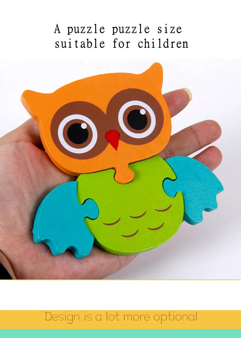 Wooden Animal Puzzle 3D Montessori Educational Toy