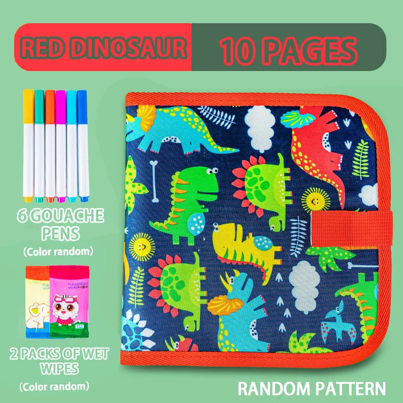 Reusable Doodle Book for Kids with 12 Watercolor Pens