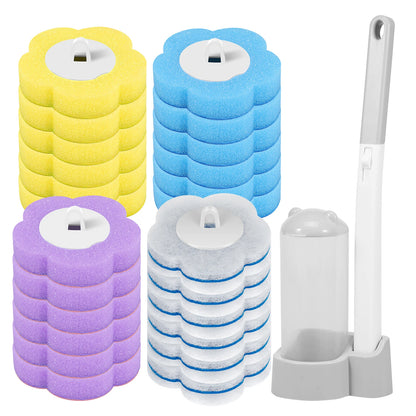 Disposable Toilet Brush Set with Holder & Refills