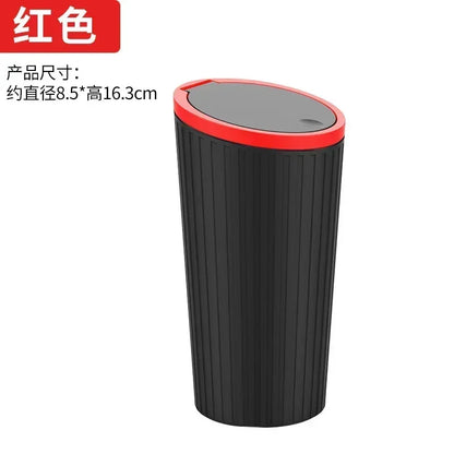 Car Trash Bin – Mini Auto Garbage Can with Lid & Storage Organizer
