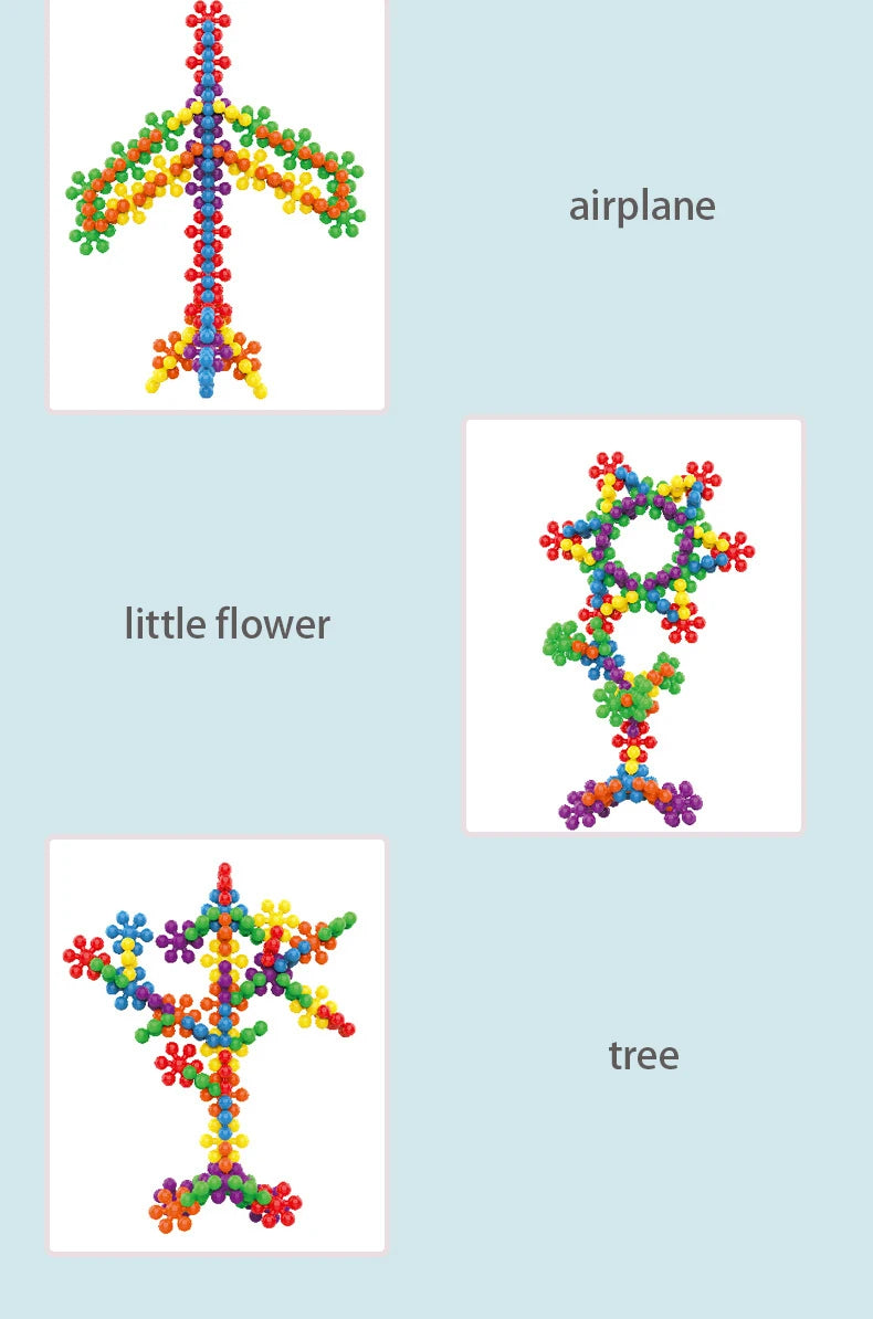 Plum Blossom Building Blocks Colorful Snowflake STEM Construction Toy