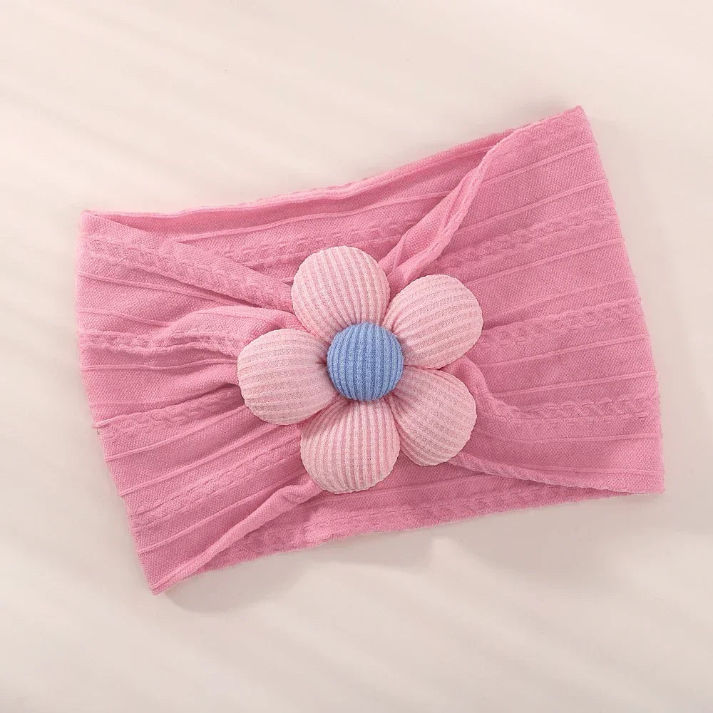 Baby Flower Headband Soft Nylon Newborn Hairband