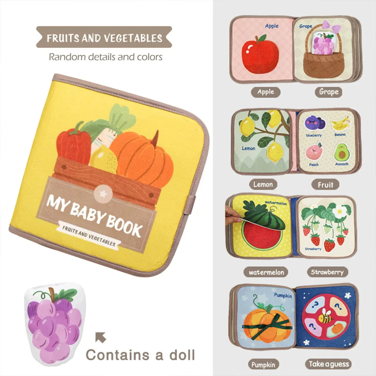 Montessori Busy Book Animal Cognitive Sensory Learning Toy