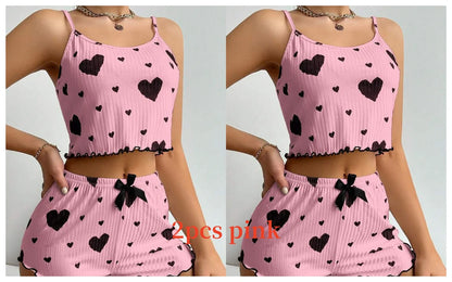 Women's Pajama Set 2 Piece Tank Top & Shorts Sleepwear