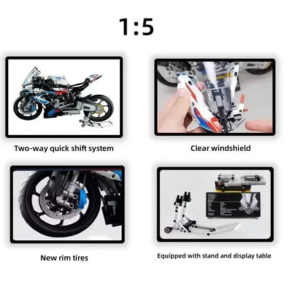 Motorcycle Building Blocks 1920PCS Technic Model Kit