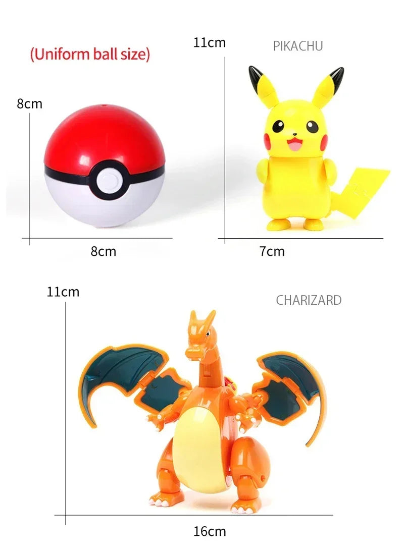 Pokémon Figure Toy Deform Poke ball Action Figure Set