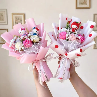 Hello Kitty Kulomi Melody With Artificial Flower Creative Bouquet