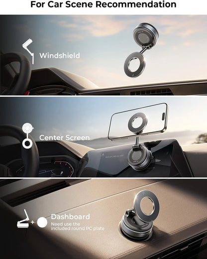 Magnetic Car Phone Holder 360° Foldable Vacuum Mount