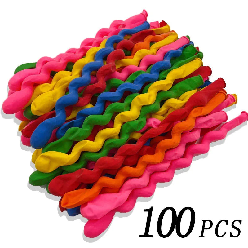 Spiral Latex Balloons 10–100PCS Long Twist Party Decoration Set