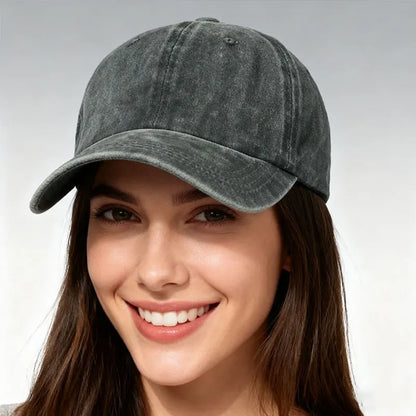 Washed Cotton Baseball Cap Adjustable Unisex Dad Hat