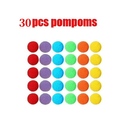 Kids Rainbow Sorting & Counting Toy Set – Color Classification Game with Tweezers