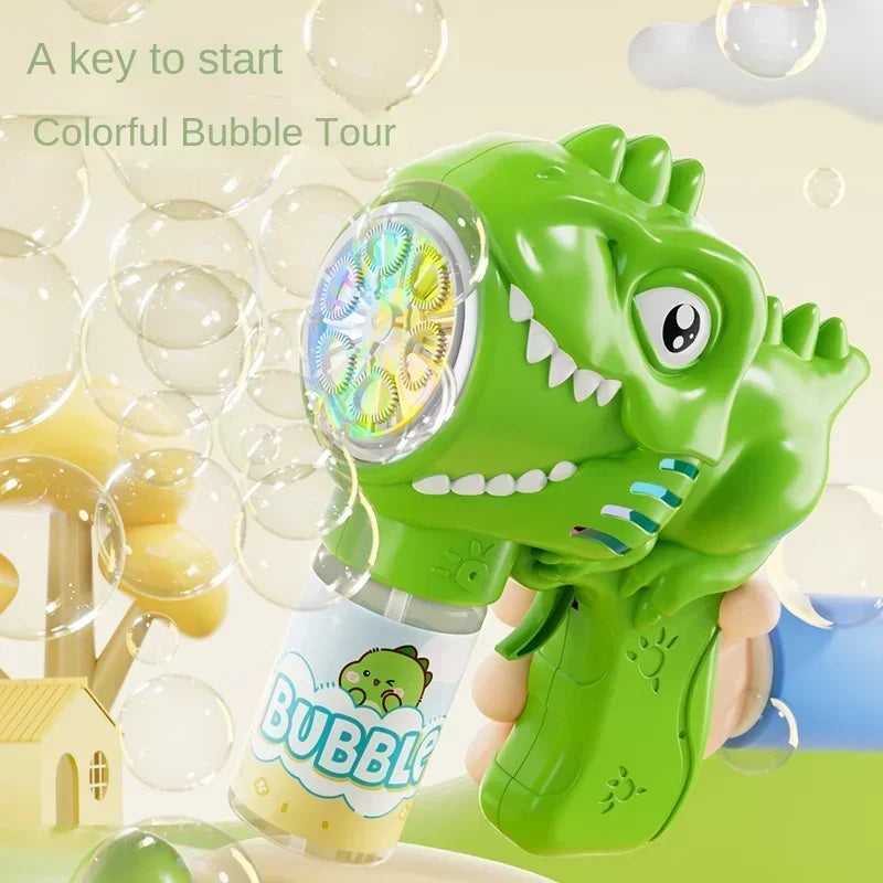 Dinosaur Bubble Machine Electric Bubble Gun with Lights