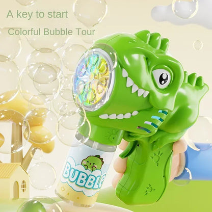 Dinosaur Bubble Machine Electric Bubble Gun with Lights