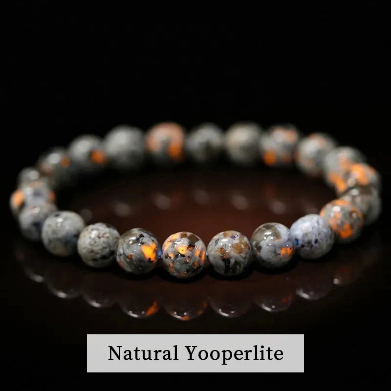 Natural Stone Bead Bracelet – Crystal Gemstone Stretch Bracelet