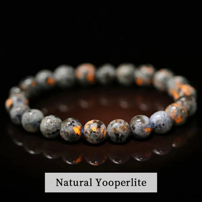 Natural Stone Bead Bracelet – Crystal Gemstone Stretch Bracelet