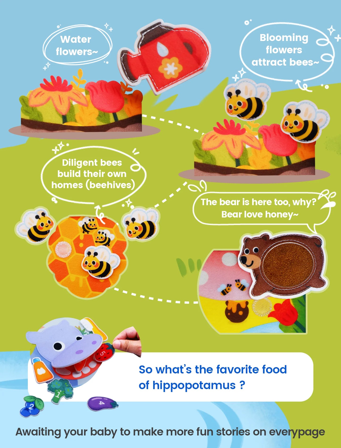 Farm Busy Book Montessori Animal Activity Board for Toddlers