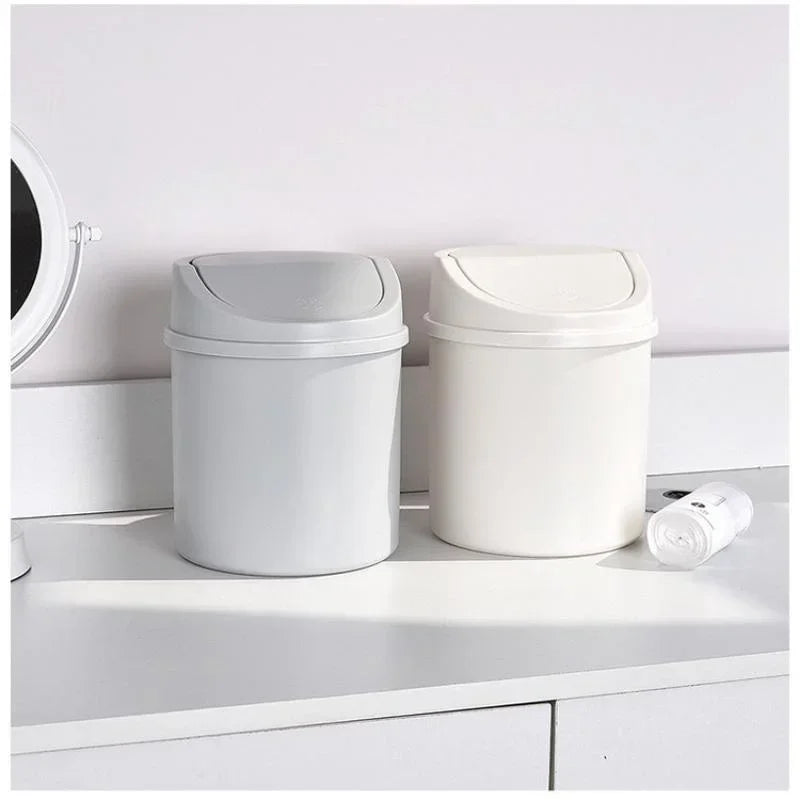 Mini Desktop Trash Can – Small Desk Bin with Flip Lid for Home & Office
