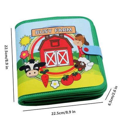 Farm Busy Book Montessori Animal Activity Board for Toddlers