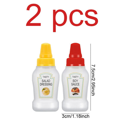 Mini Condiment Squeeze Bottles – Portable Sauce Containers for Lunch Boxes