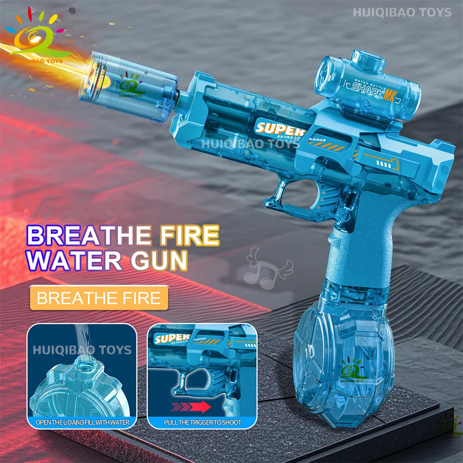 A rechargeable water blaster made for exciting pool, beach, and outdoor water games.